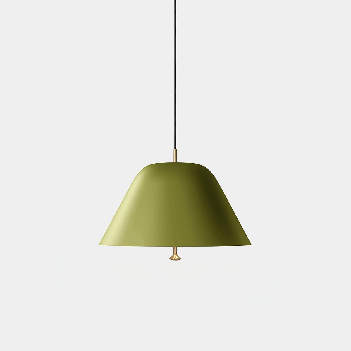 Moderne hanglamp met metalen kap in groen en wit minimalistisch