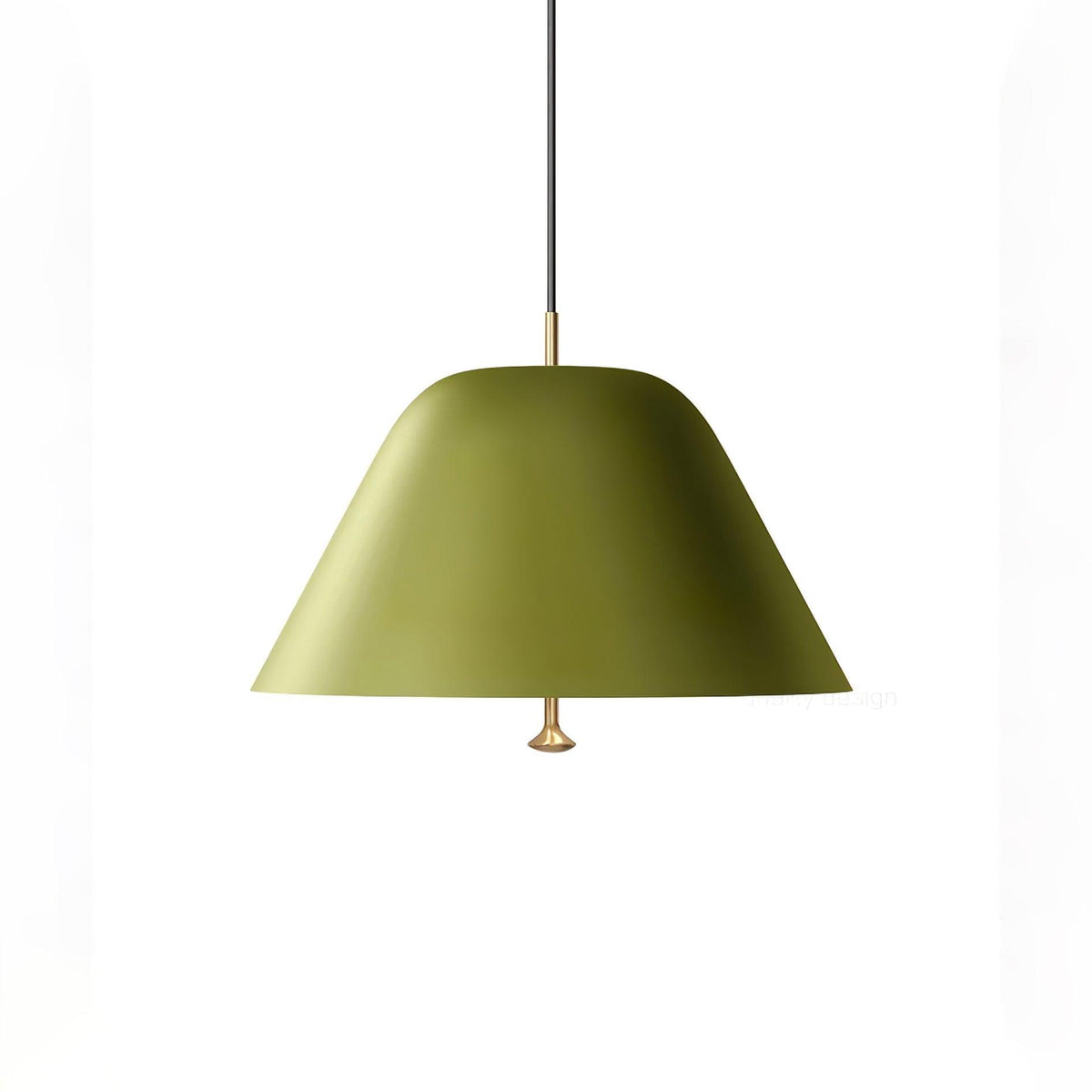 Evir hanglamp met glazen kap, messing afwerking, minimalistisch