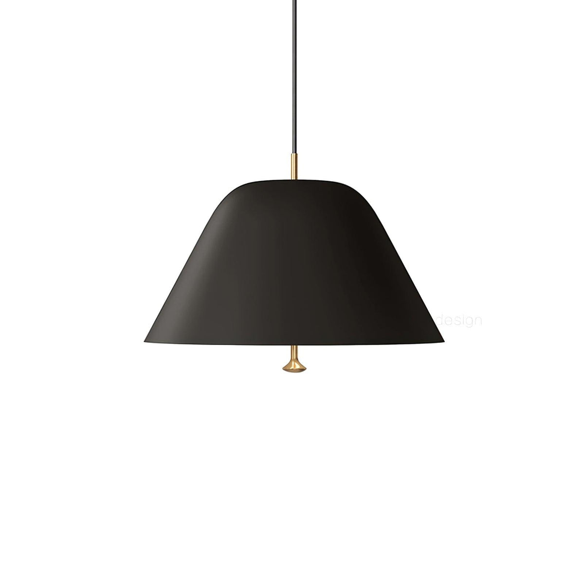 Evir hanglamp met glazen kap, messing afwerking, minimalistisch