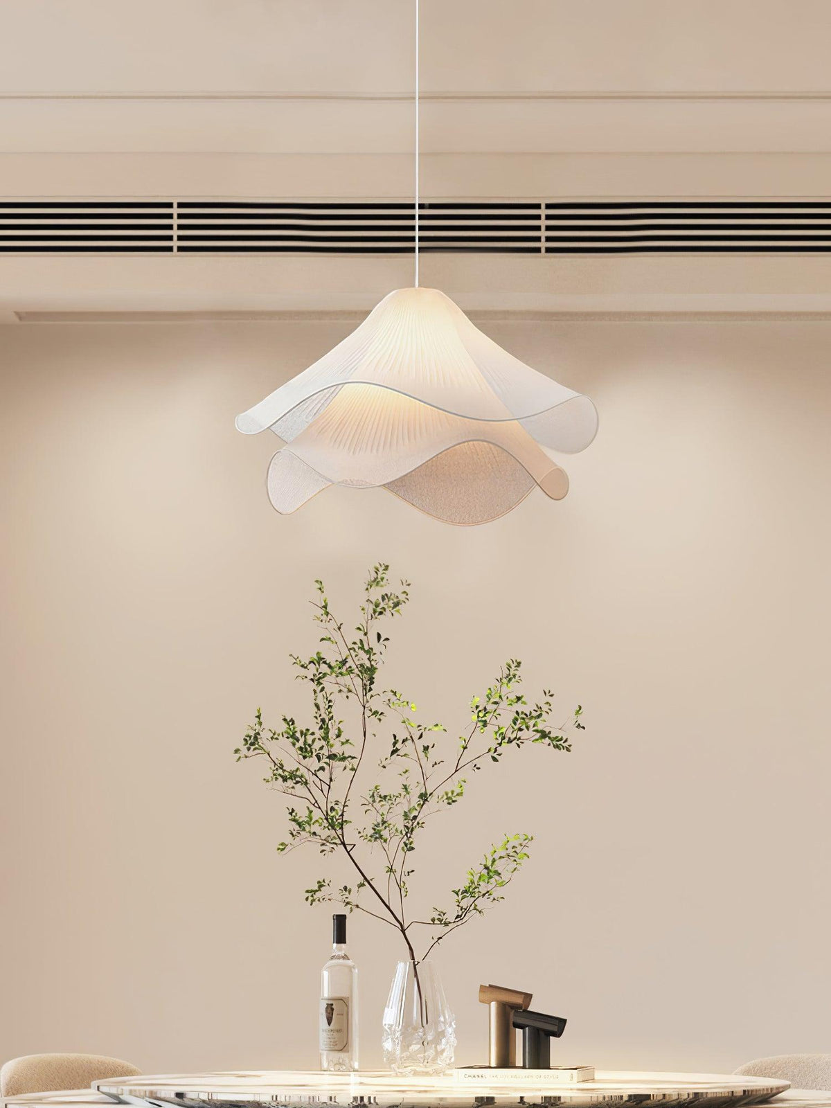 Cirirenne elegante bloemvormige stoffen hanglamp