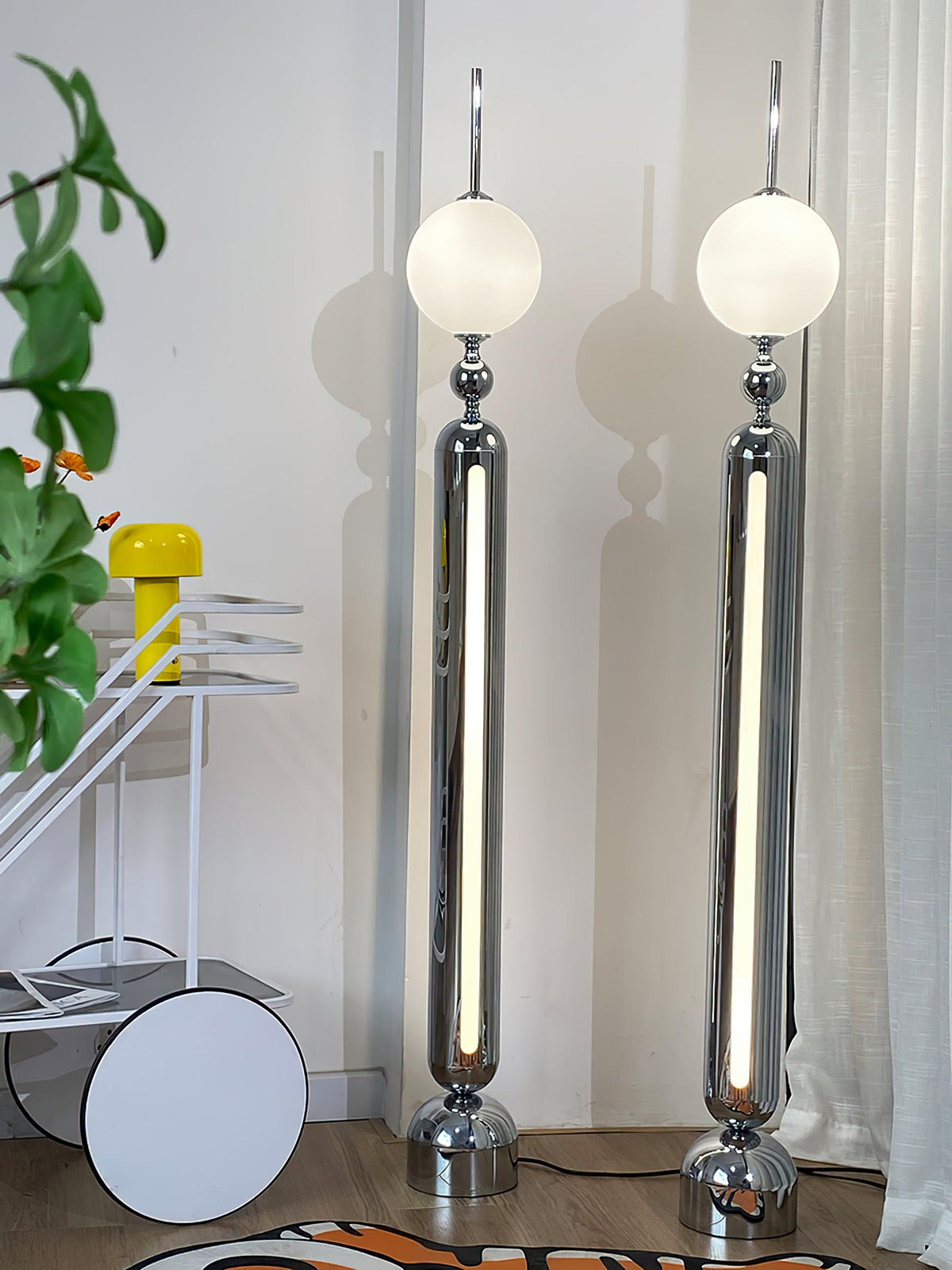 Ardinielle Futuristische vloerlamp van roestvrij staal