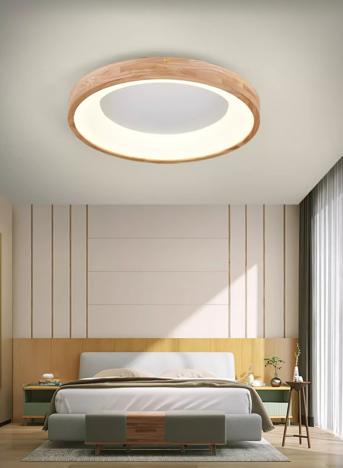 Uphae Moderne plafondlamp van hout met minimalistisch vierkant ontwerp