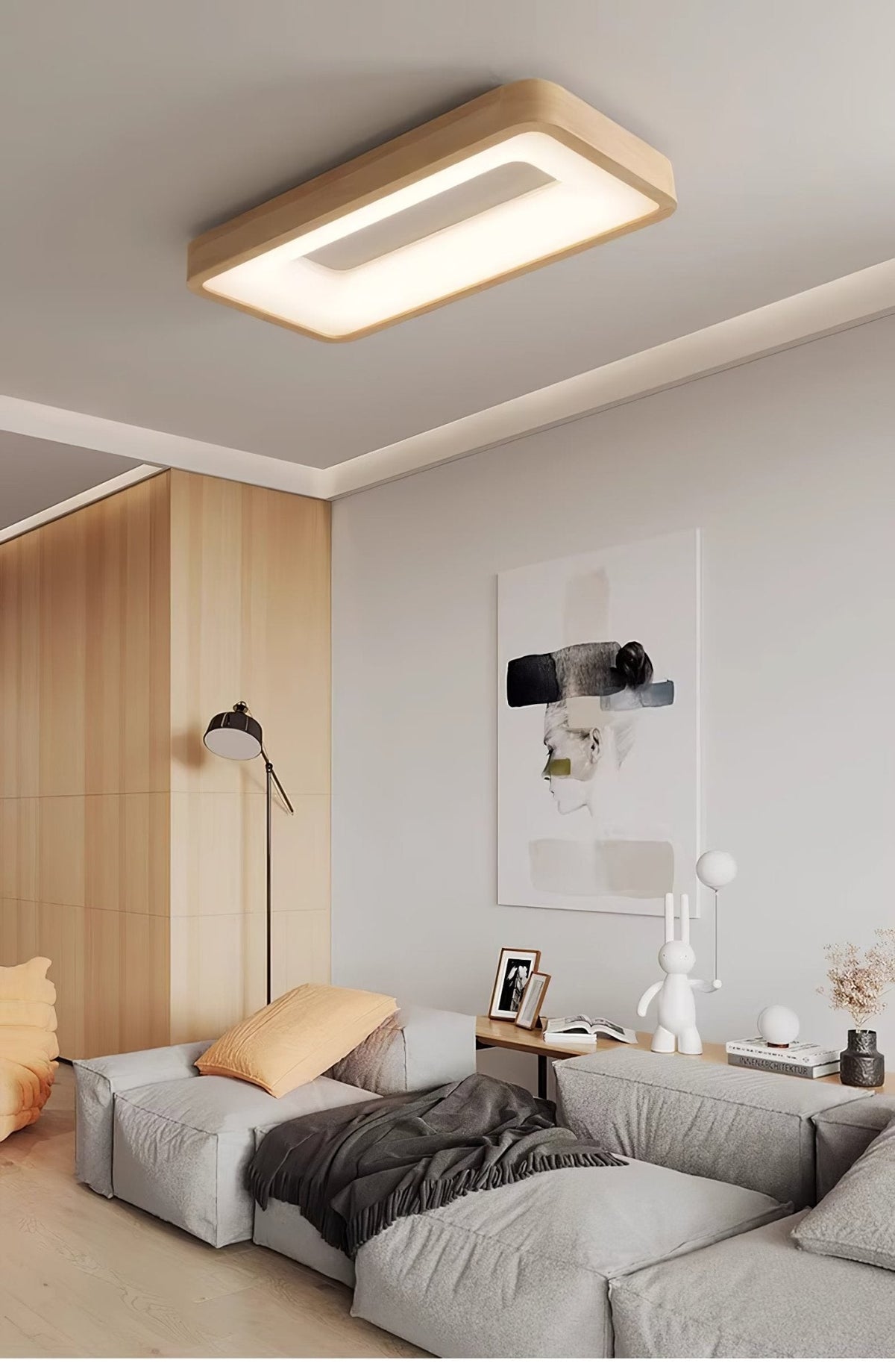 Uphae Moderne plafondlamp van hout met minimalistisch vierkant ontwerp