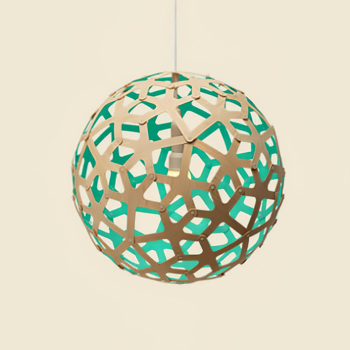 Rininia hanglamp geometrisch geweven hout