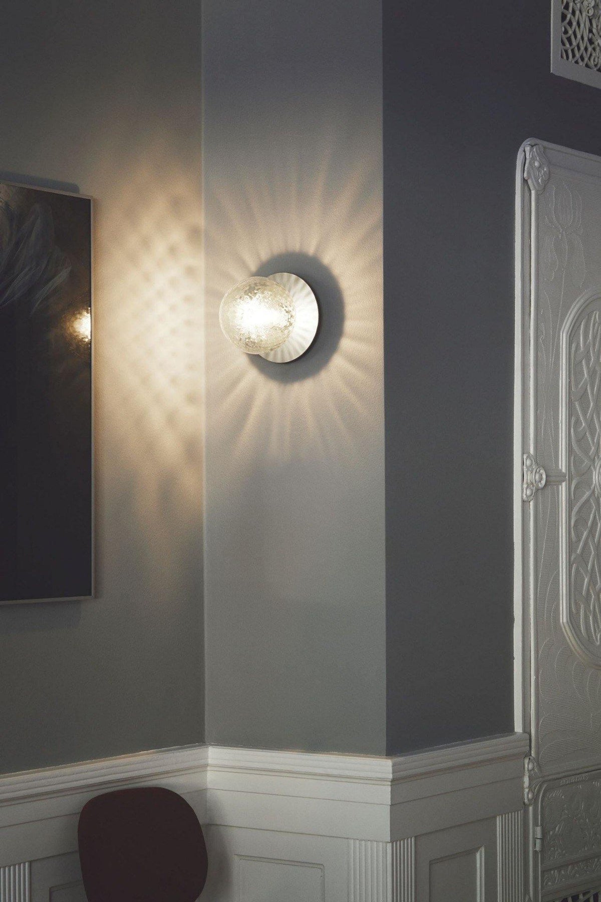 Nifte wandlamp Ronde Schijf Mondblaasglas Minimalistisch met bolvormige kap