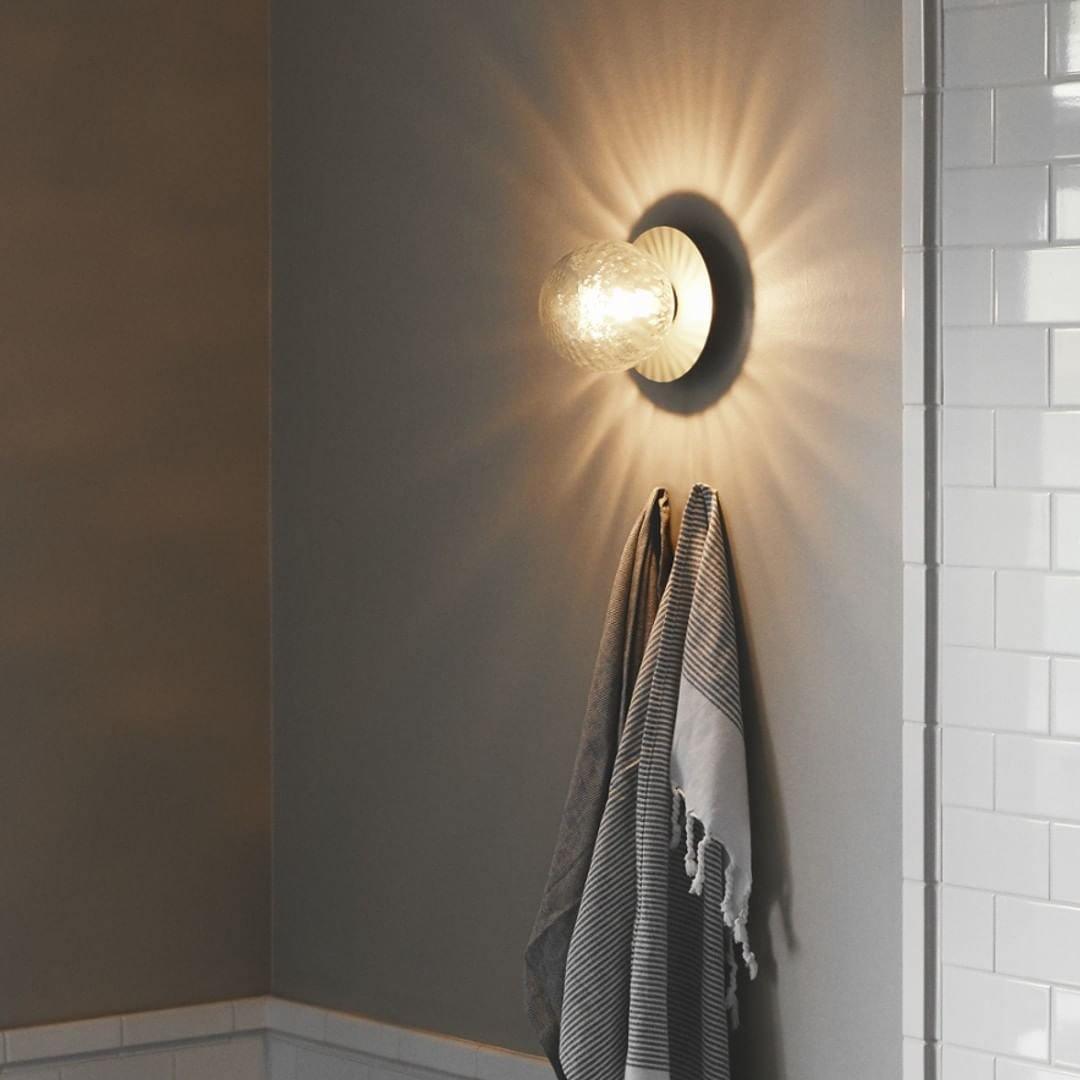 Nifte wandlamp Ronde Schijf Mondblaasglas Minimalistisch met bolvormige kap