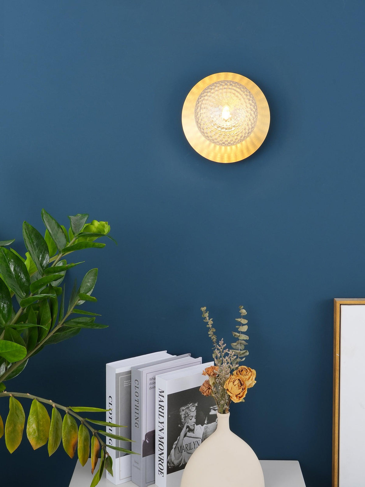 Nifte wandlamp Ronde Schijf Mondblaasglas Minimalistisch met bolvormige kap