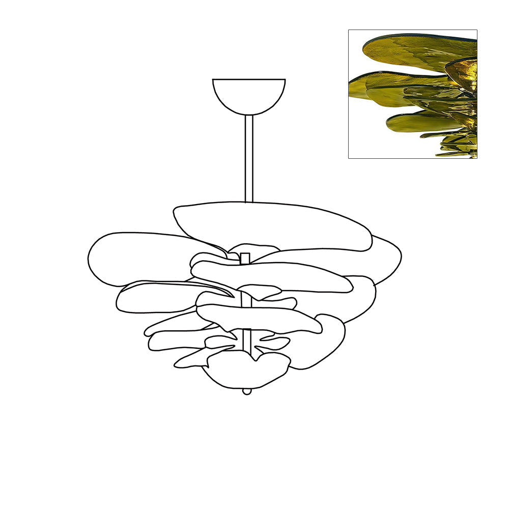 Crivs Kroonluchter Goud Murano-glas Bloemblaadjes Luxe