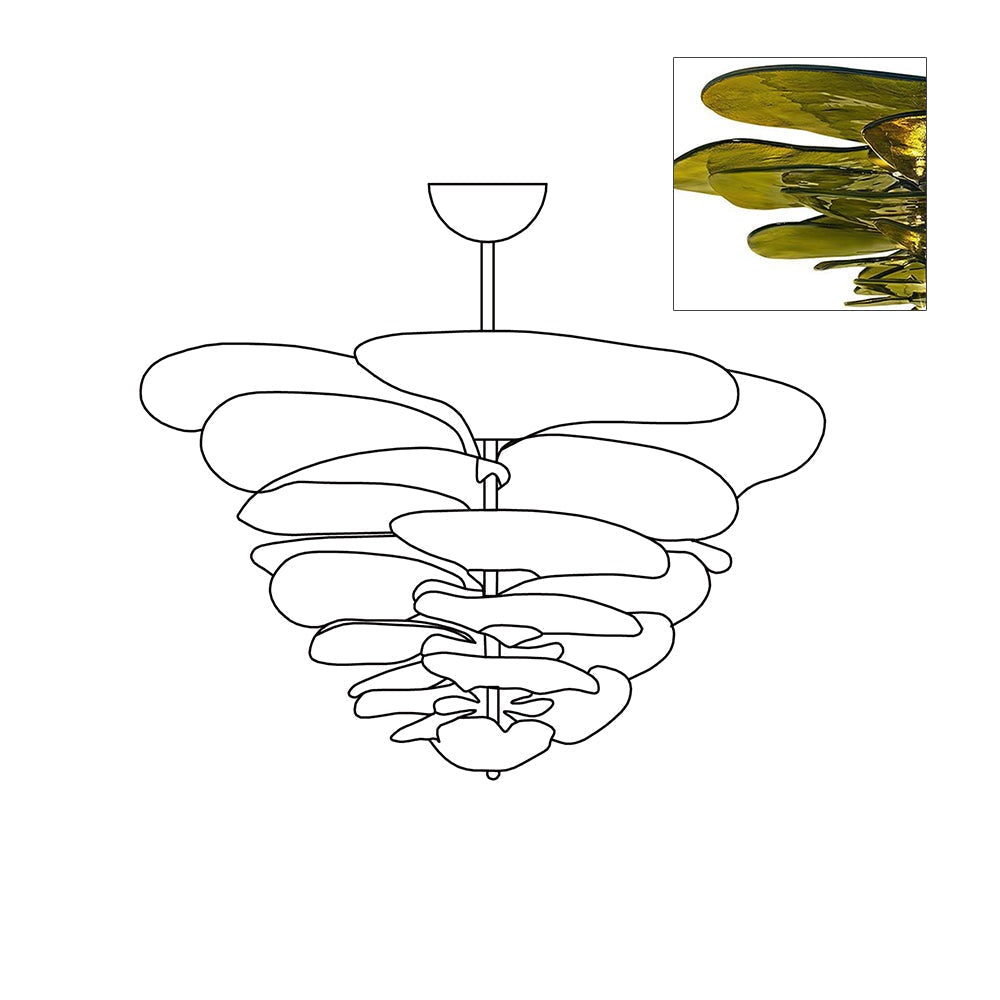 Crivs Kroonluchter Goud Murano-glas Bloemblaadjes Luxe
