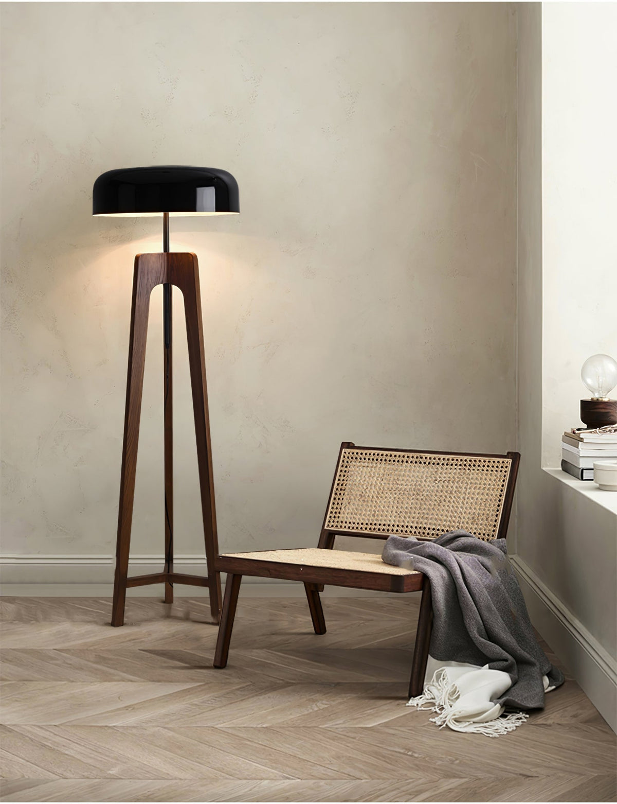 Kovain Houten Minimalistische vloerlamp