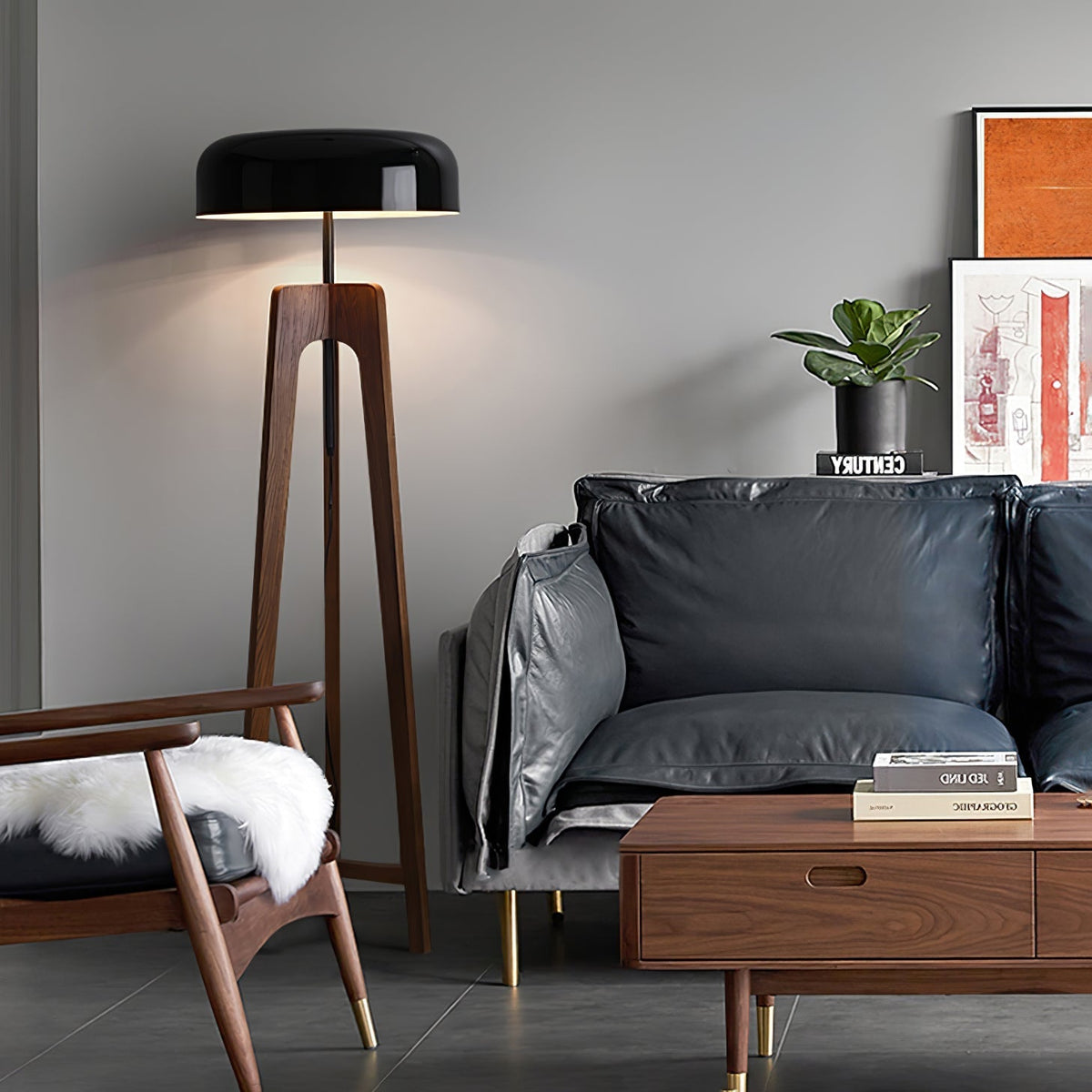 Kovain Houten Minimalistische vloerlamp