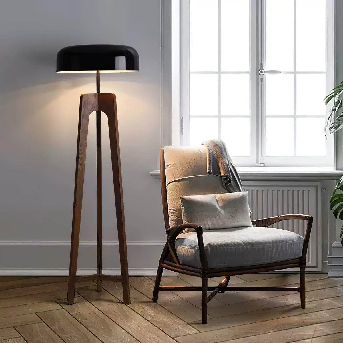 Kovain Houten Minimalistische vloerlamp