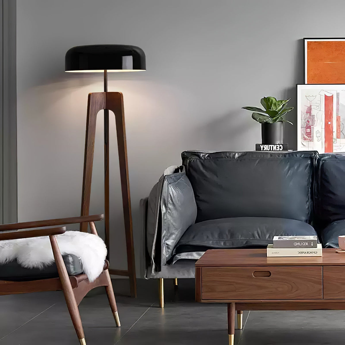 Kovain Houten Minimalistische vloerlamp