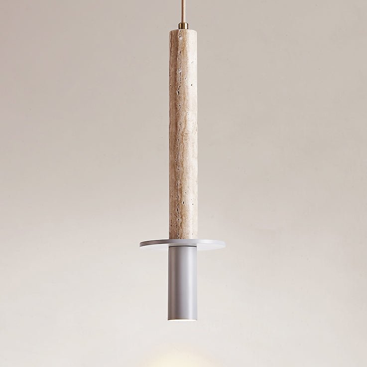 Wren Slank Geel Travertin Hanglamp