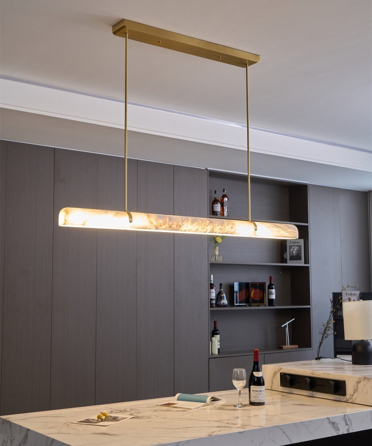Ilraea lineaire hanglamp van albast