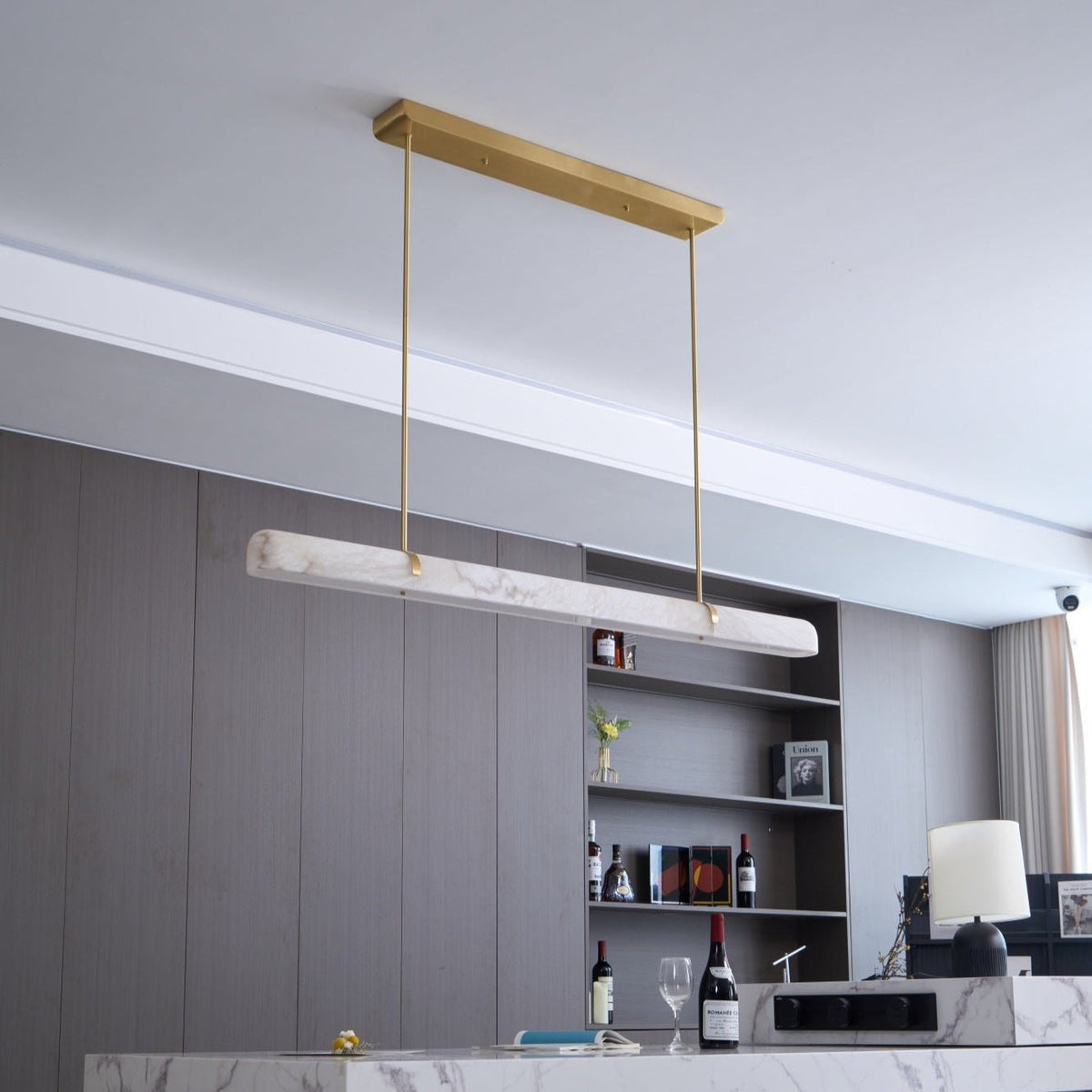 Ilraea lineaire hanglamp van albast