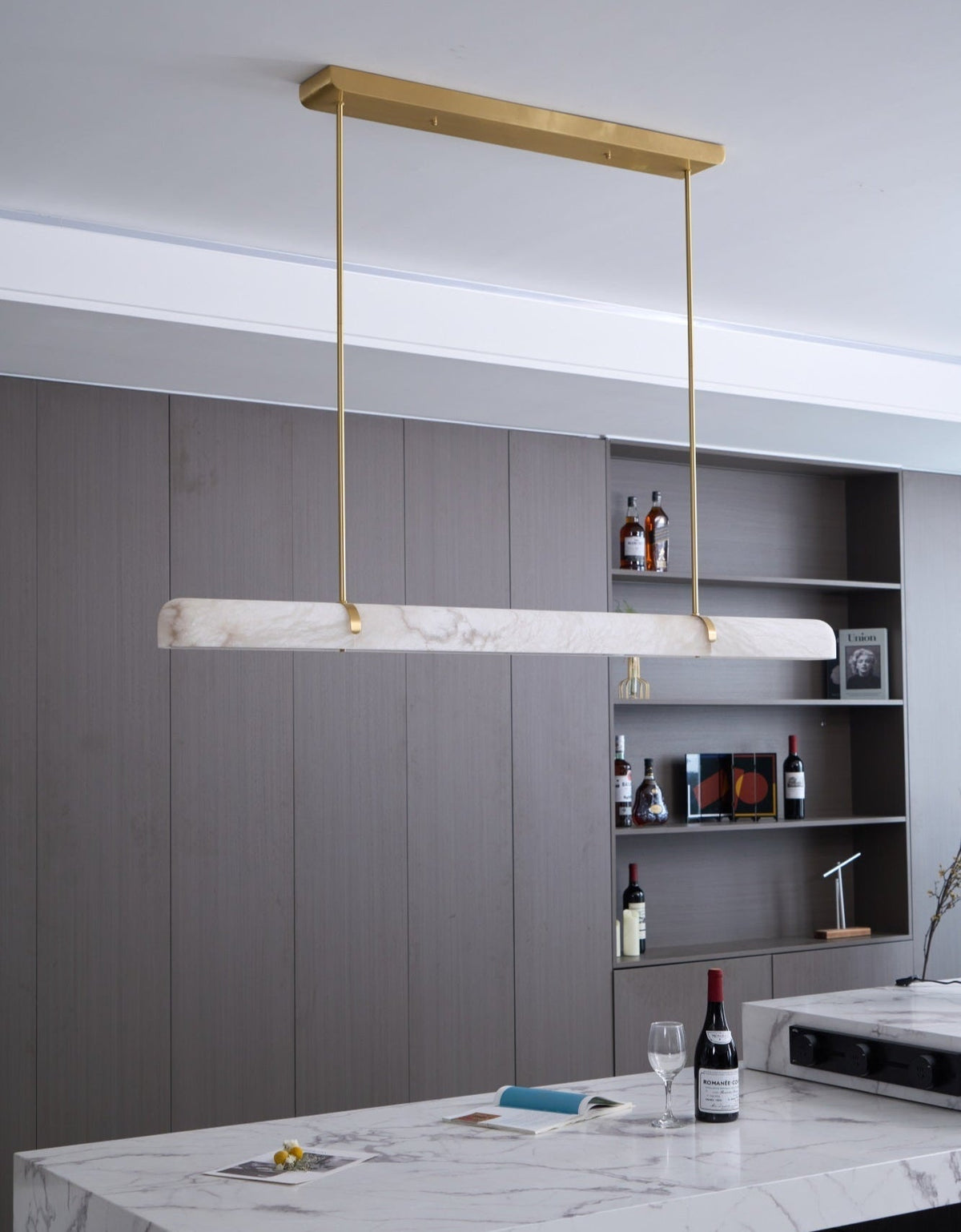 Ilraea lineaire hanglamp van albast