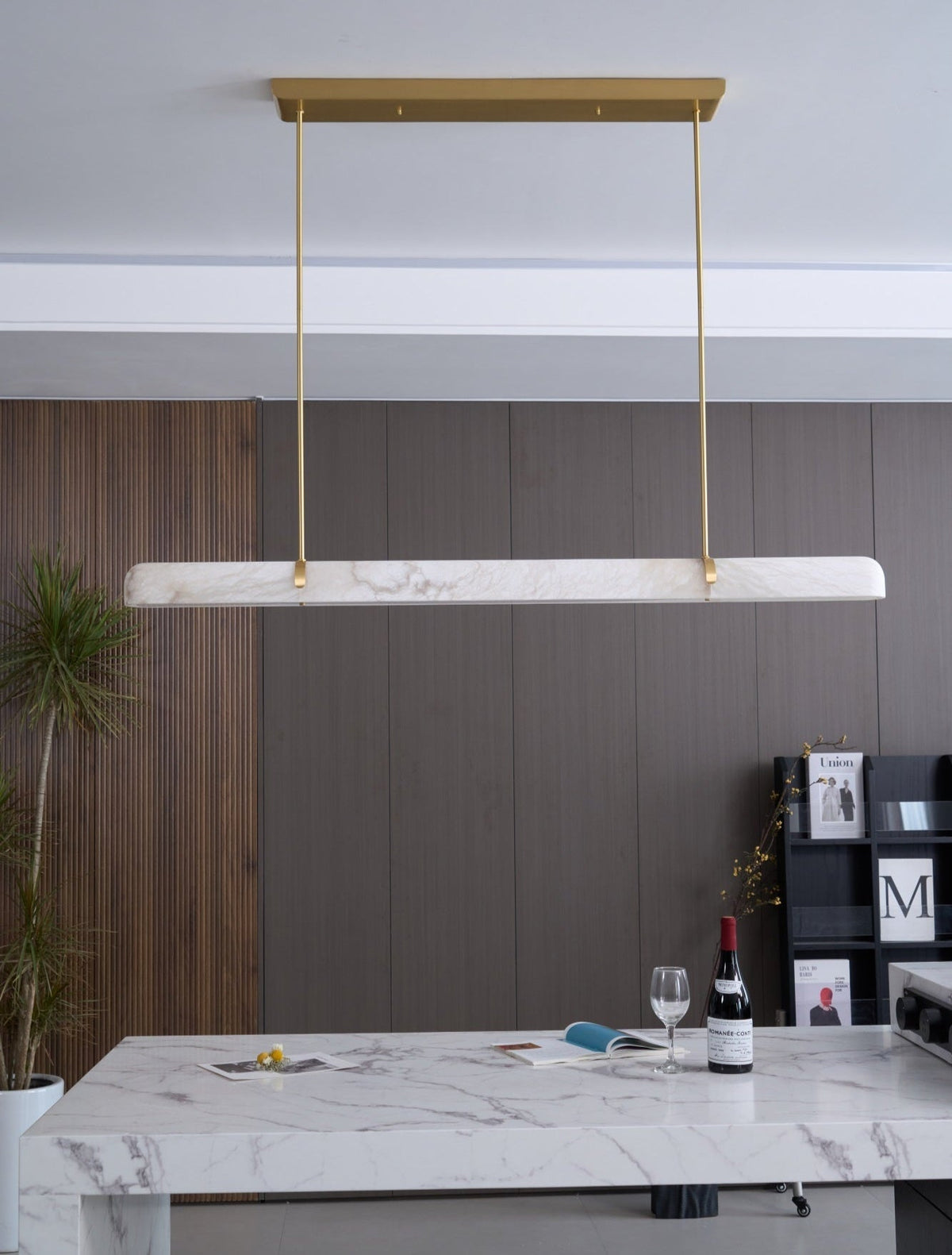 Ilraea lineaire hanglamp van albast