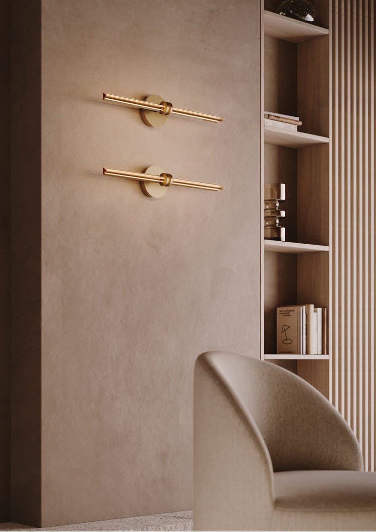 Orineraria Minimalistische wandlamp van metaal met lineaire vorm