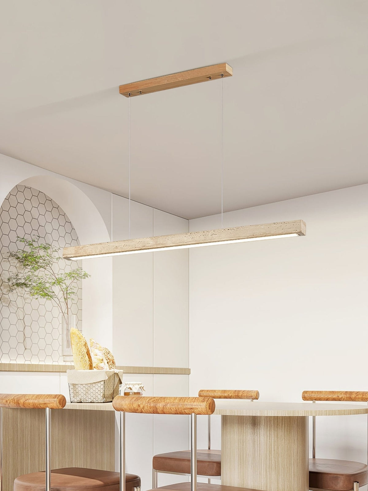 Lyven Minimalistische hanglamp van travertin