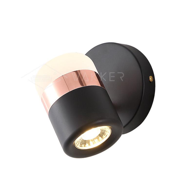 Liorinora wandlamp zwart met matglas en verstelbare kop