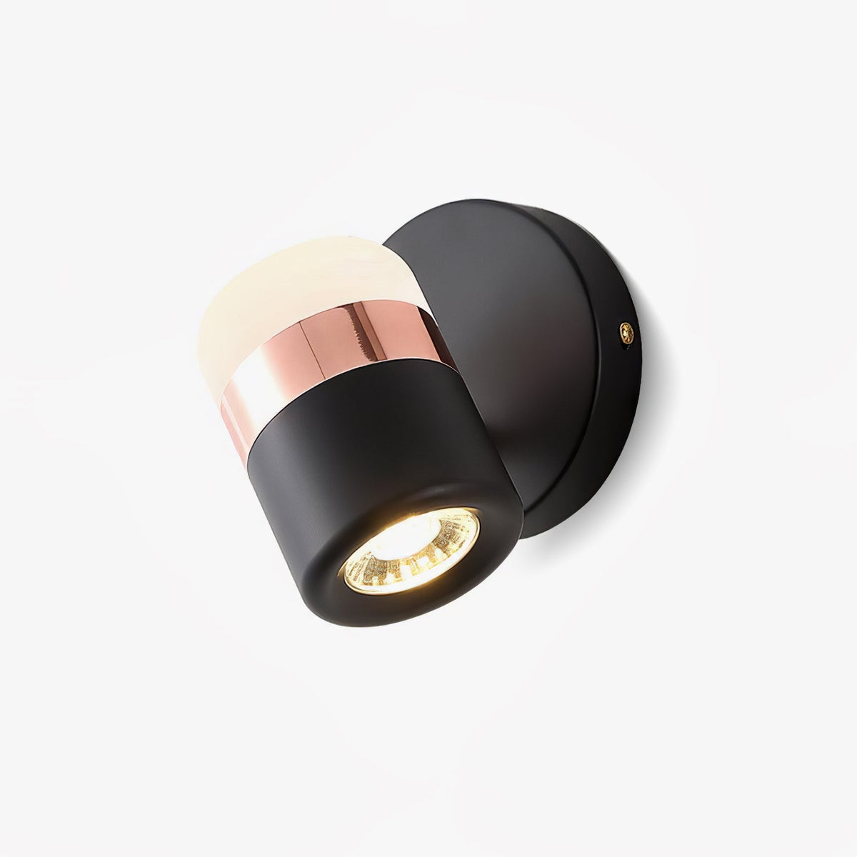 Liorinora wandlamp zwart met matglas en verstelbare kop