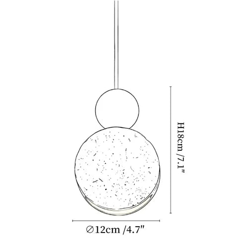 Opal hanglamp van geel travertin