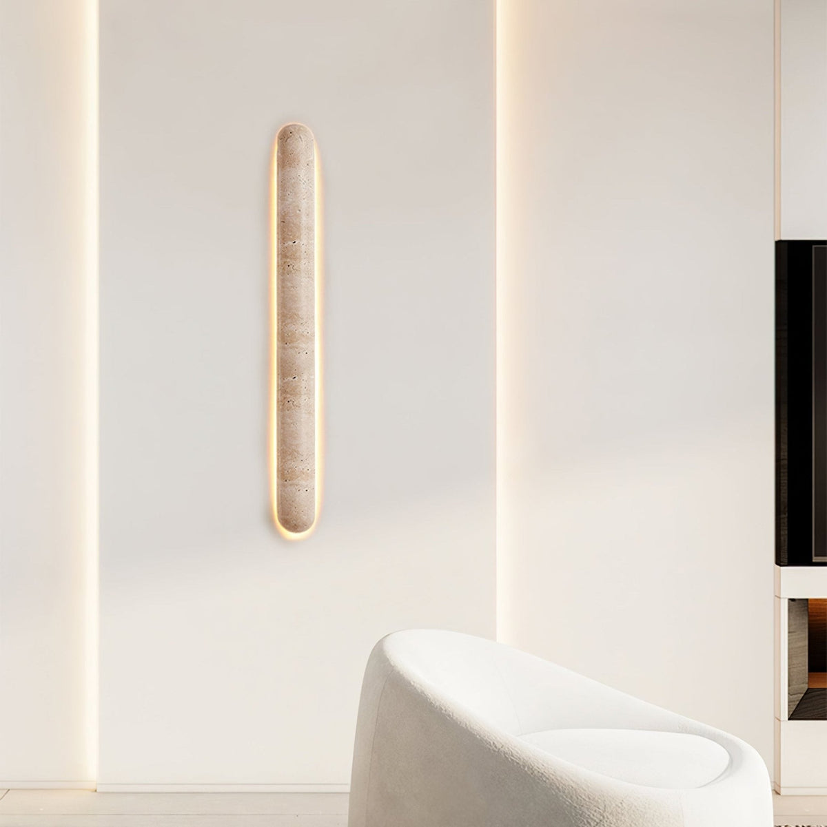 Aelius wandlamp Geel travertin