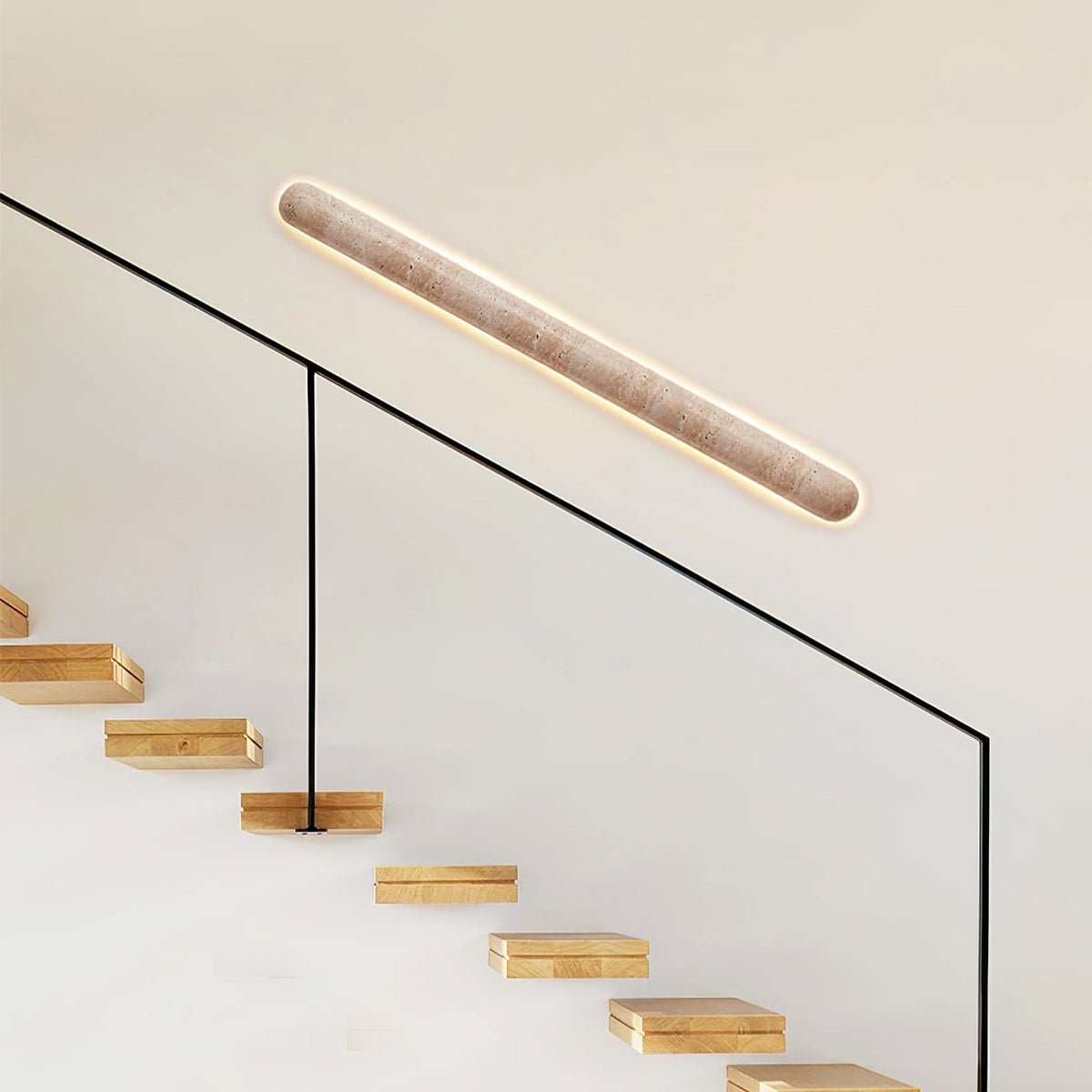 Aelius wandlamp Geel travertin