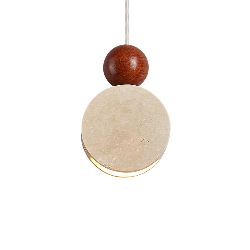 Opal hanglamp van geel travertin