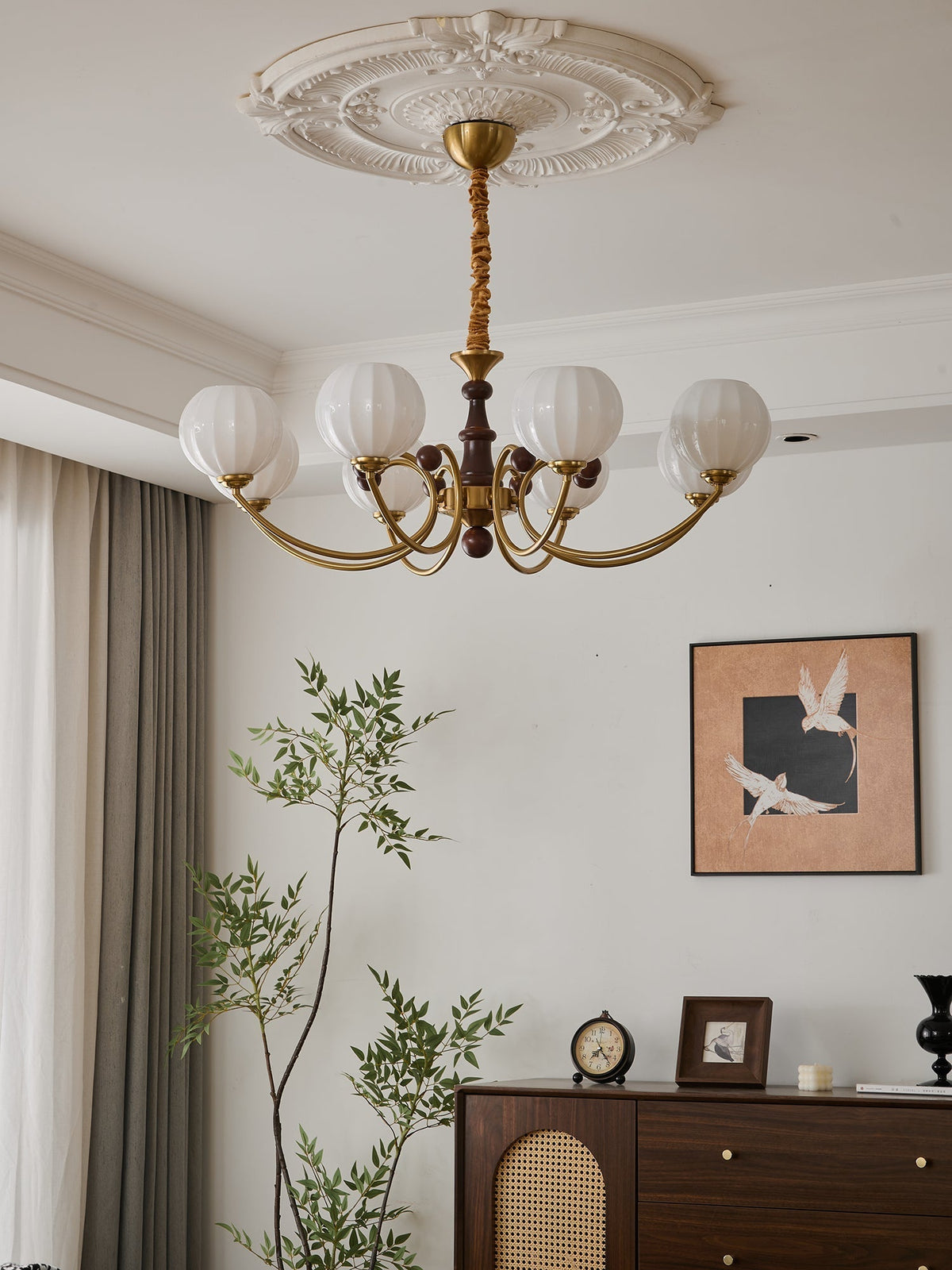 Omirara Traditionele Elegantie Vintage Houten Kroonluchter