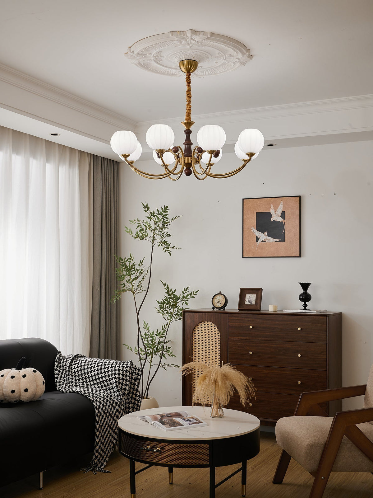 Omirara Traditionele Elegantie Vintage Houten Kroonluchter