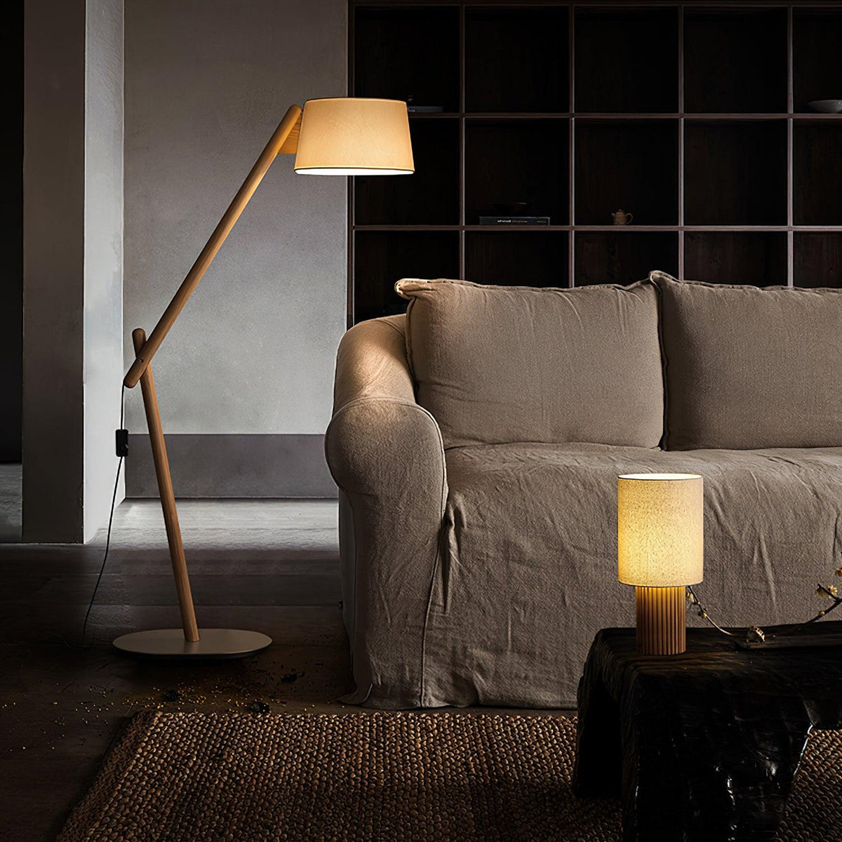 Grove Vintage Stoffen tafellamp