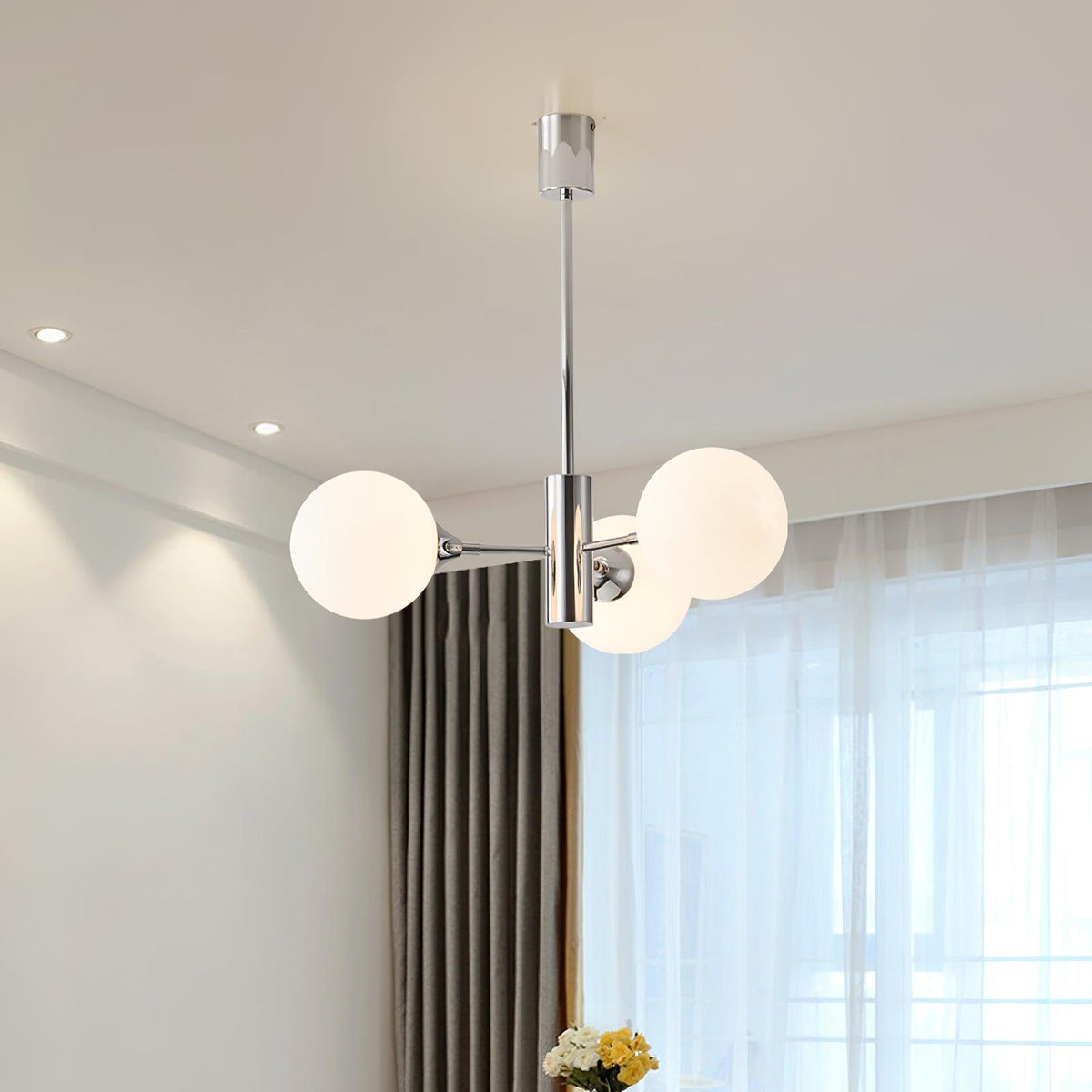 Eirivaria Kroonluchter chroom glas bollen