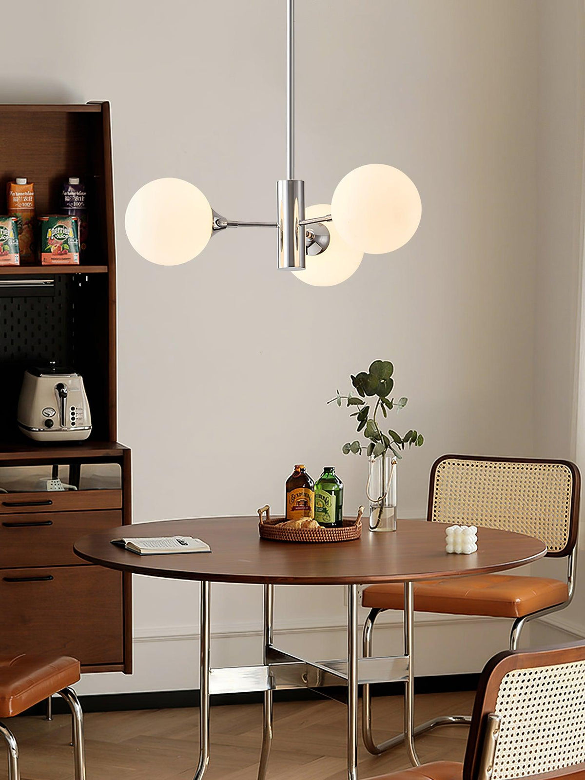 Eirivaria Kroonluchter chroom glas bollen