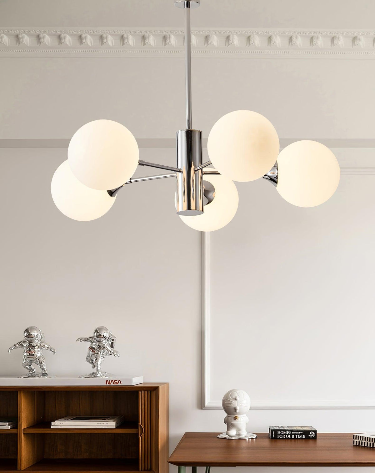 Eirivaria Kroonluchter chroom glas bollen