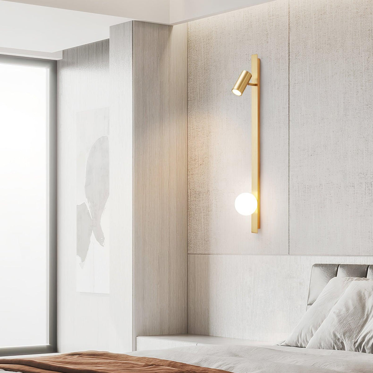 Aloz wandlamp van messing glas minimalistisch