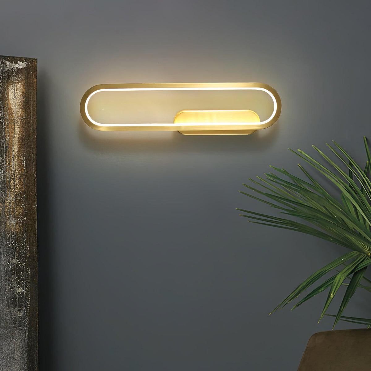 Dhu klassieke Lange Ova wandlamp van messing