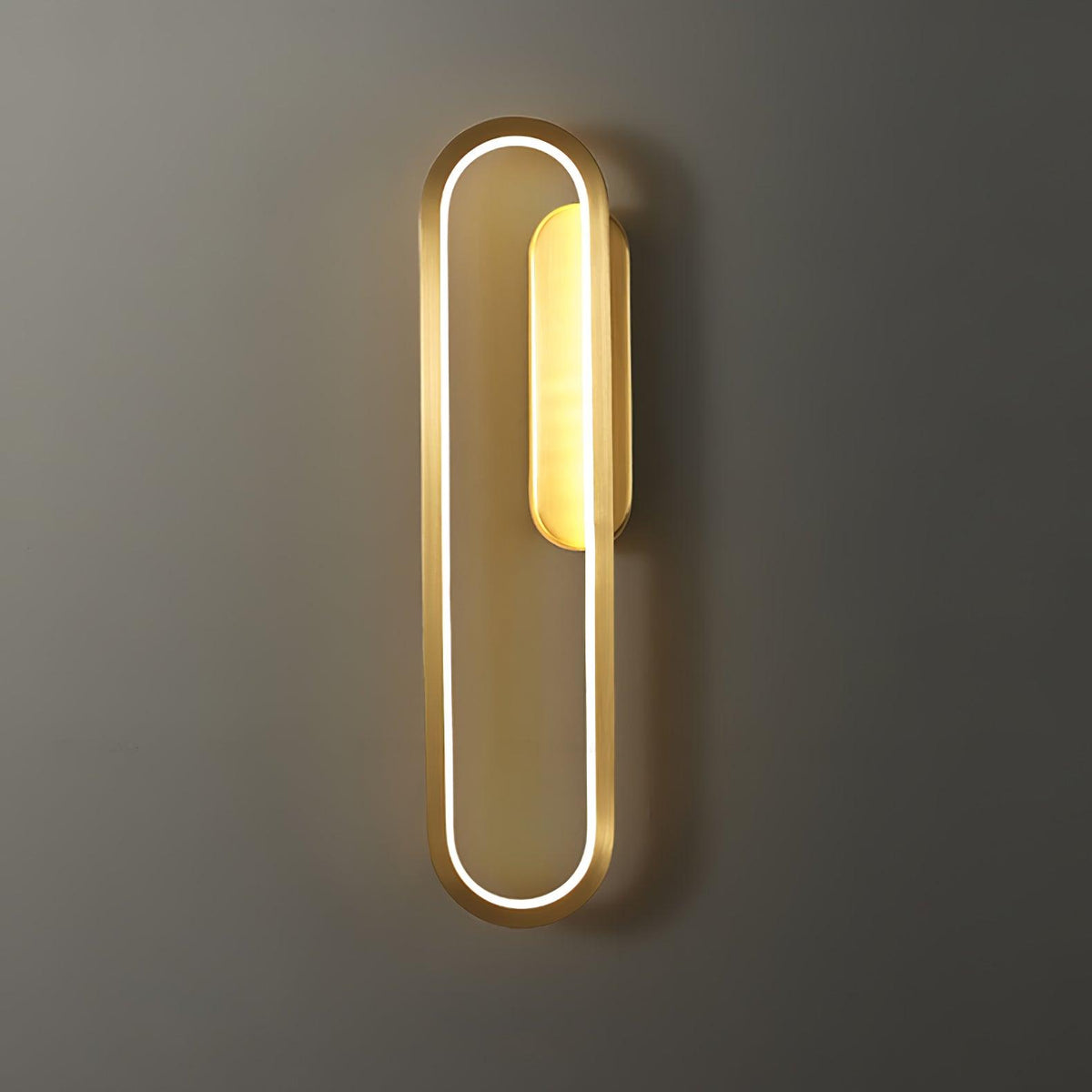 Dhu klassieke Lange Ova wandlamp van messing