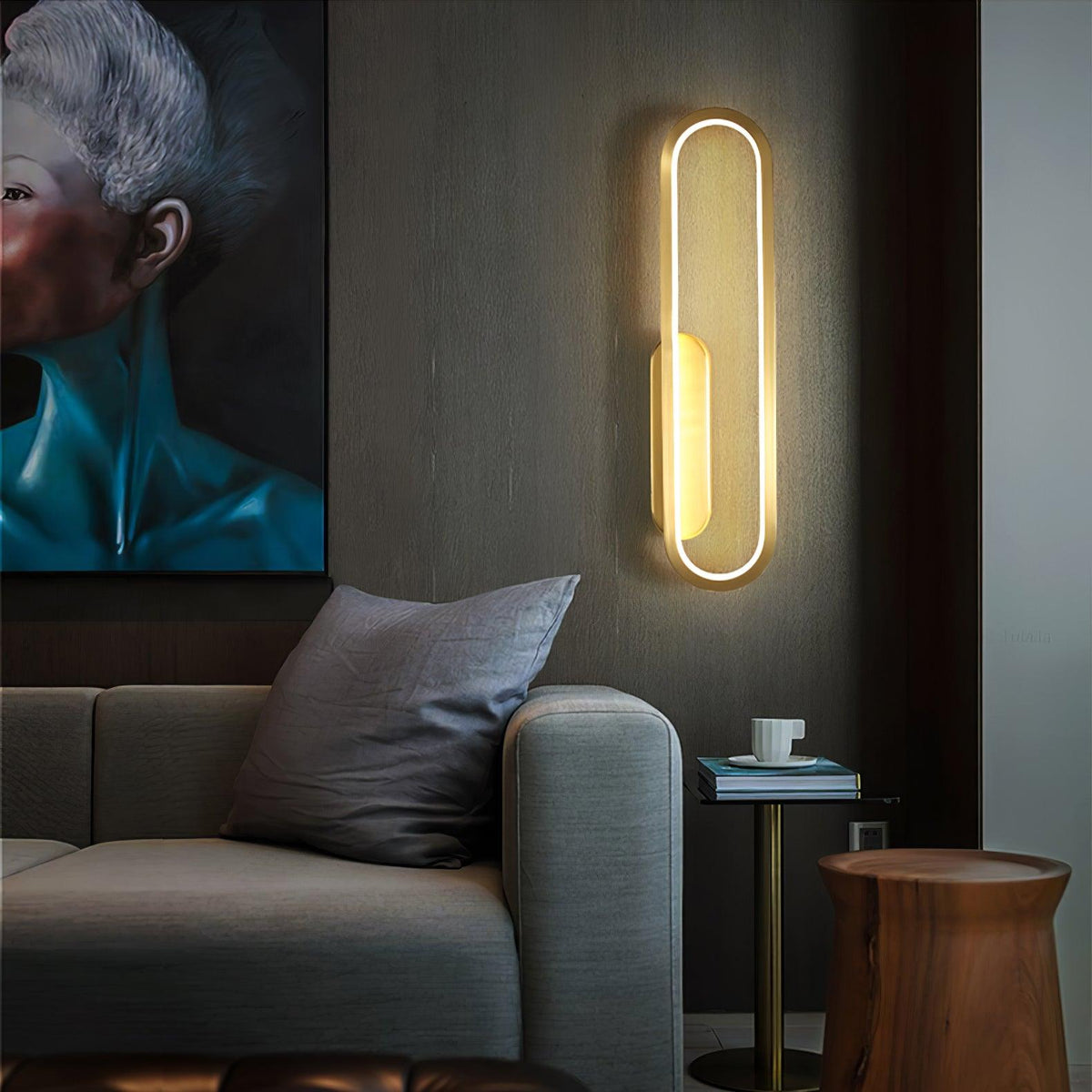 Dhu klassieke Lange Ova wandlamp van messing