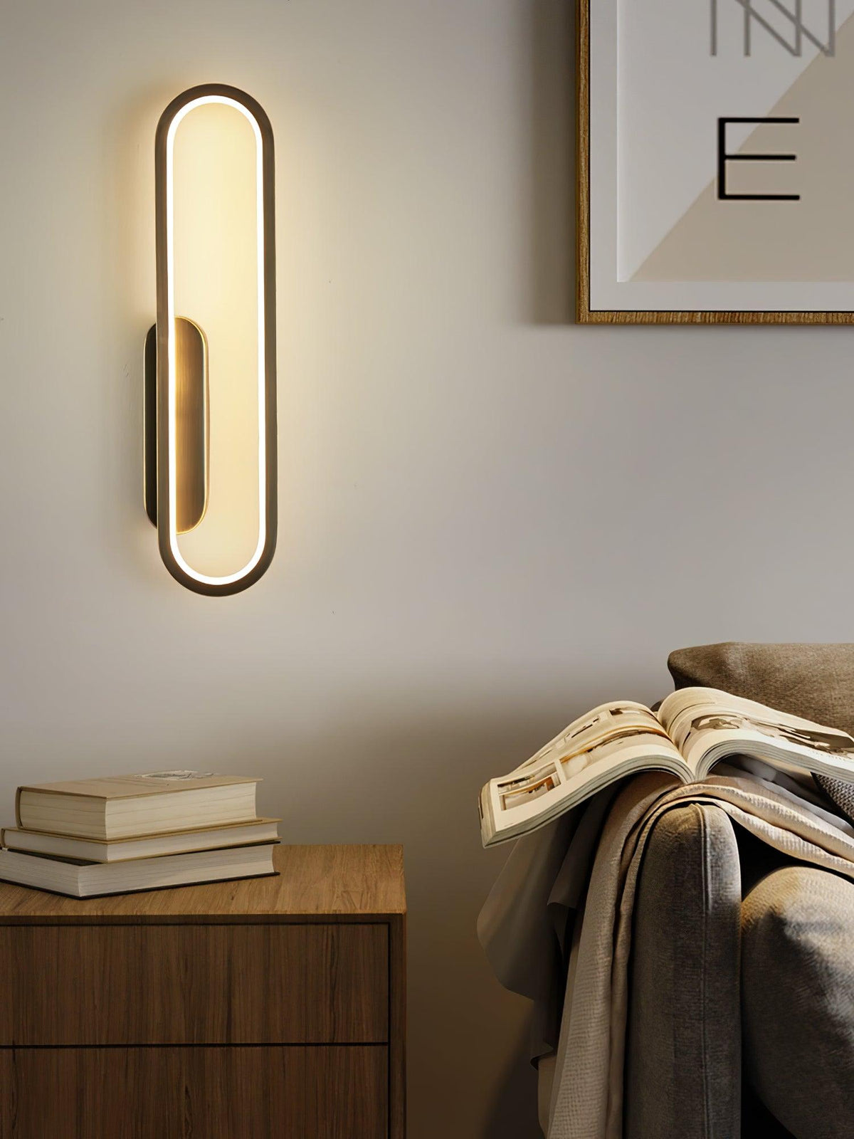 Dhu klassieke Lange Ova wandlamp van messing