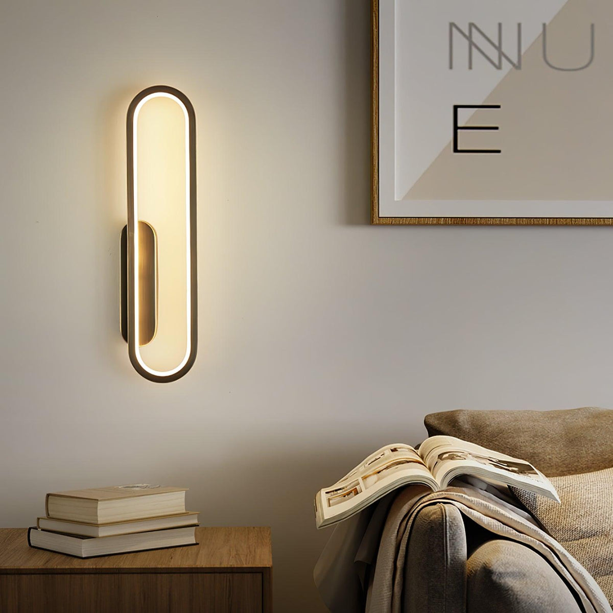 Dhu klassieke Lange Ova wandlamp van messing