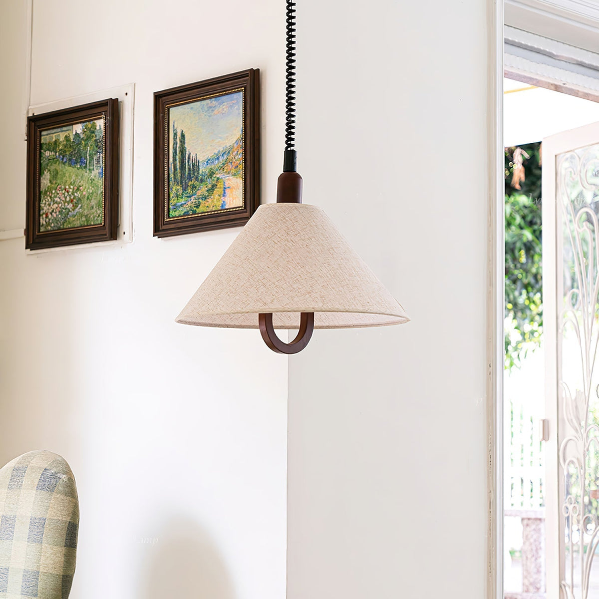 Alcaria Premium Noordse kunst stoffen hout hanglamp