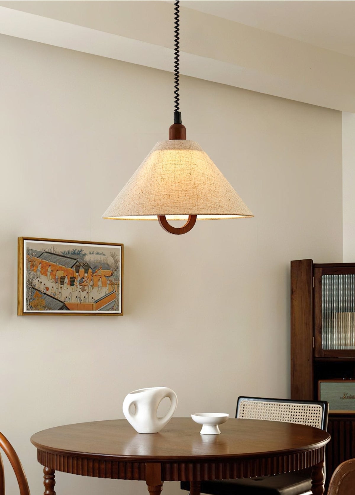 Alcaria Premium Noordse kunst stoffen hout hanglamp