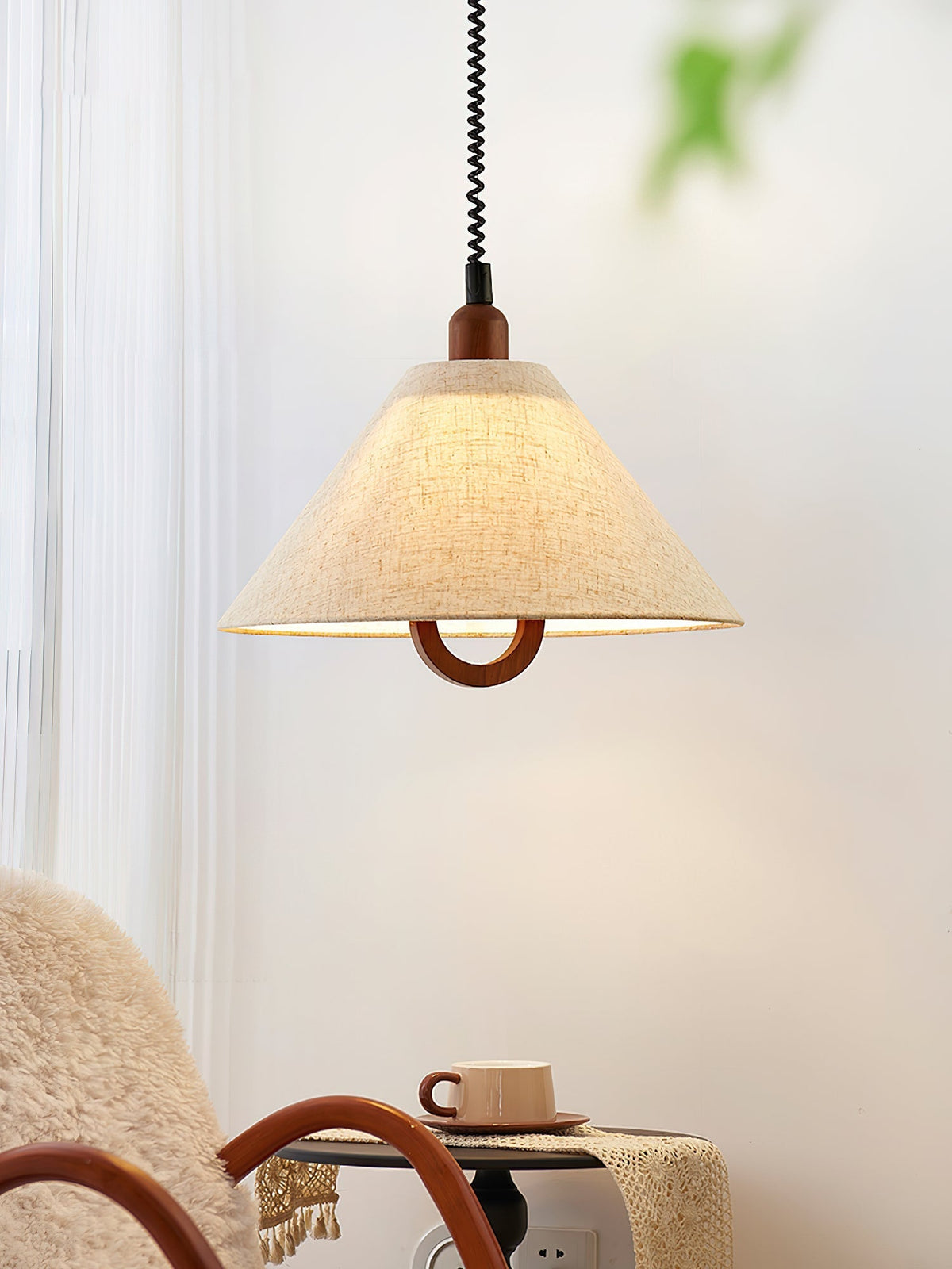 Alcaria Premium Noordse kunst stoffen hout hanglamp