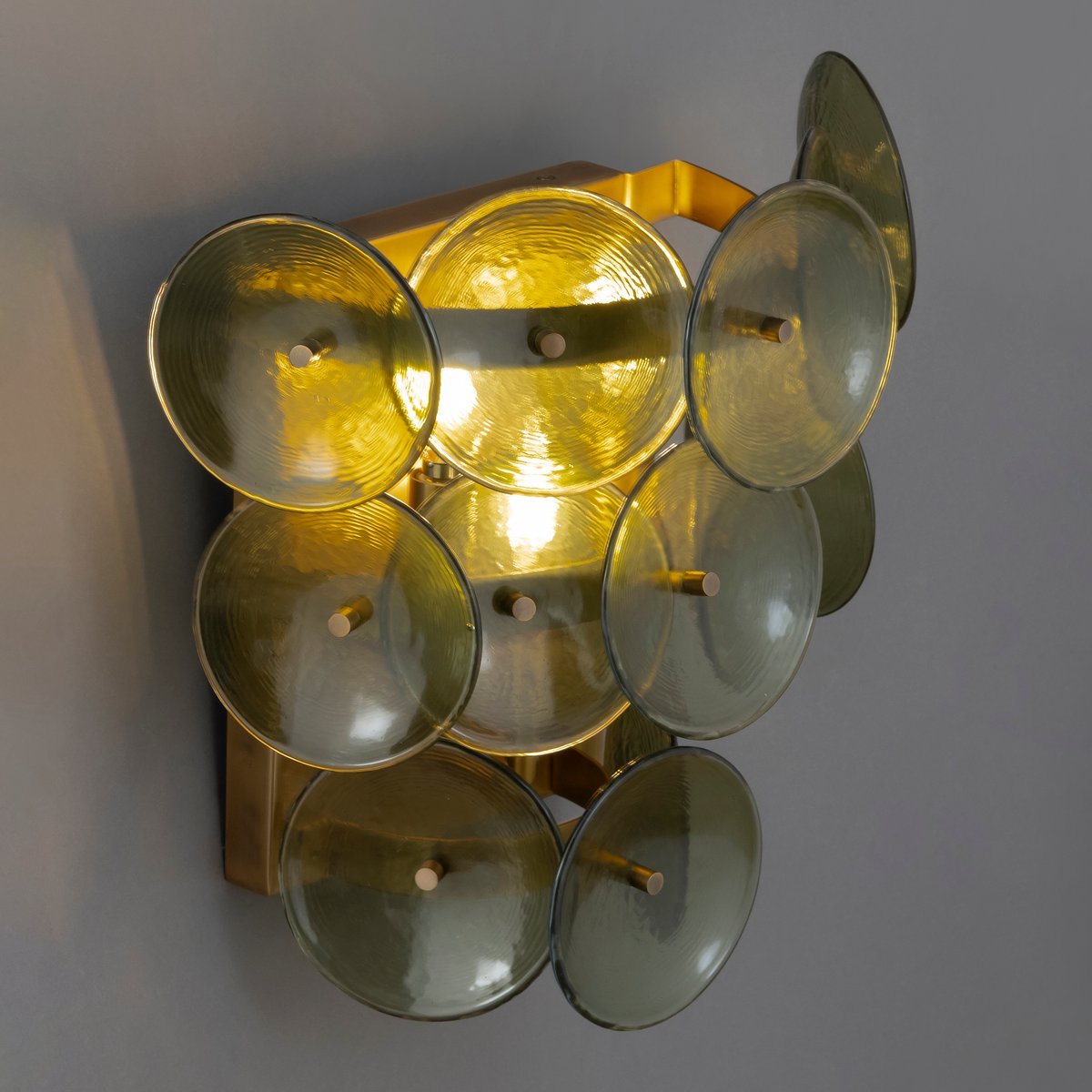 Taroe wandlamp Gepreessde Glazen Schijven Vintage Amber
