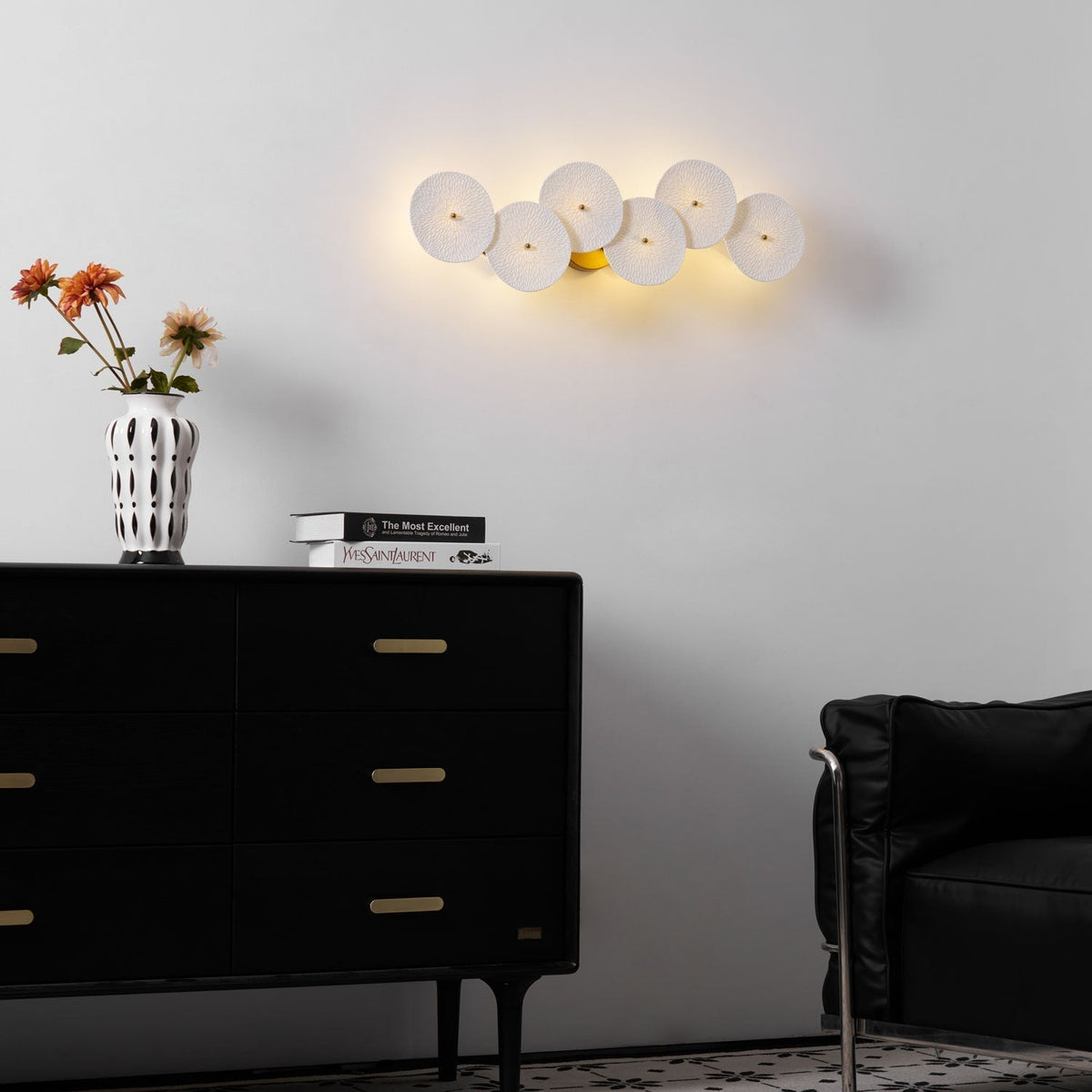 Jesse elegantie Noordse kunst bloemblaadje wandlamp