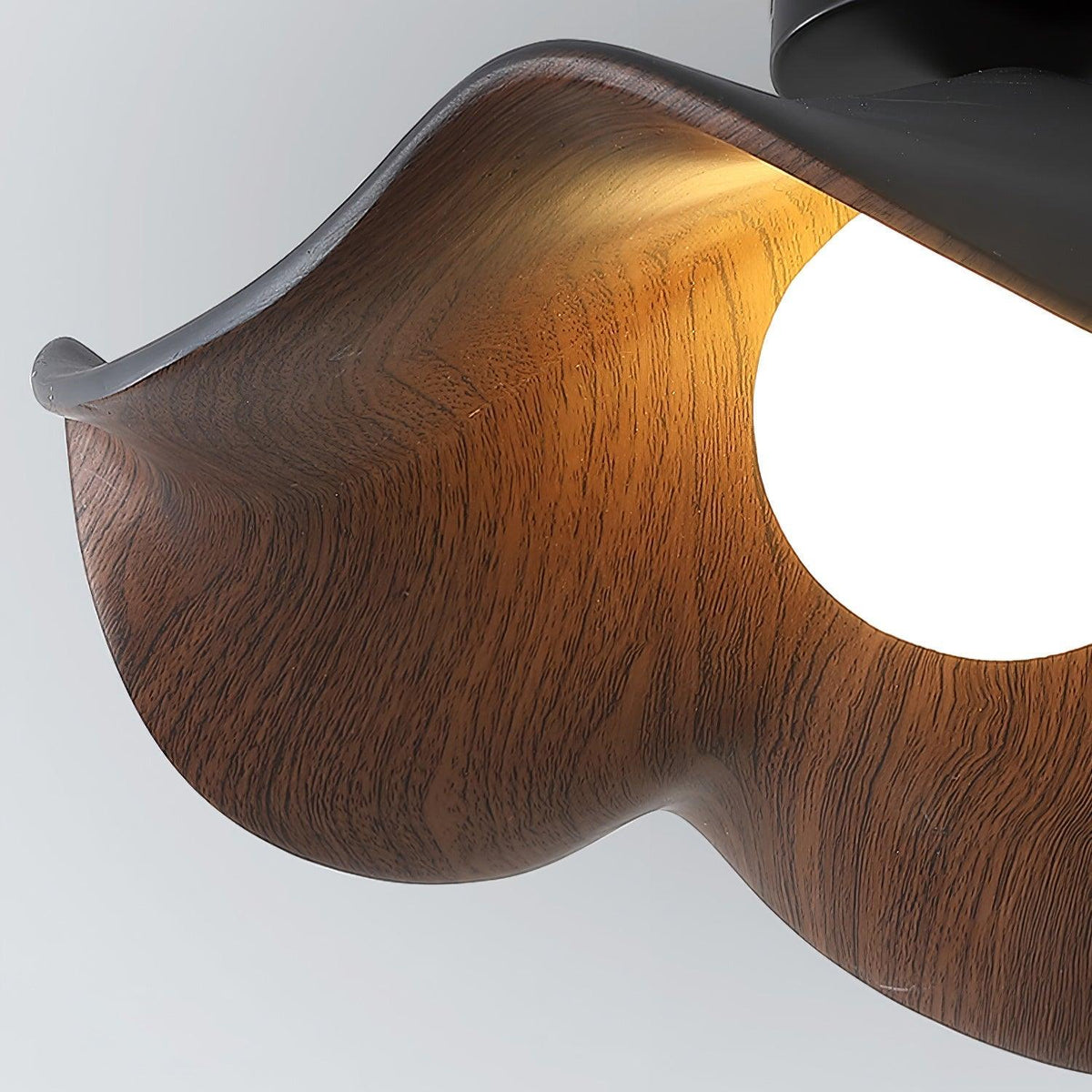 Belenor plafondlamp Lotus Leaf met witte afwerking en hout