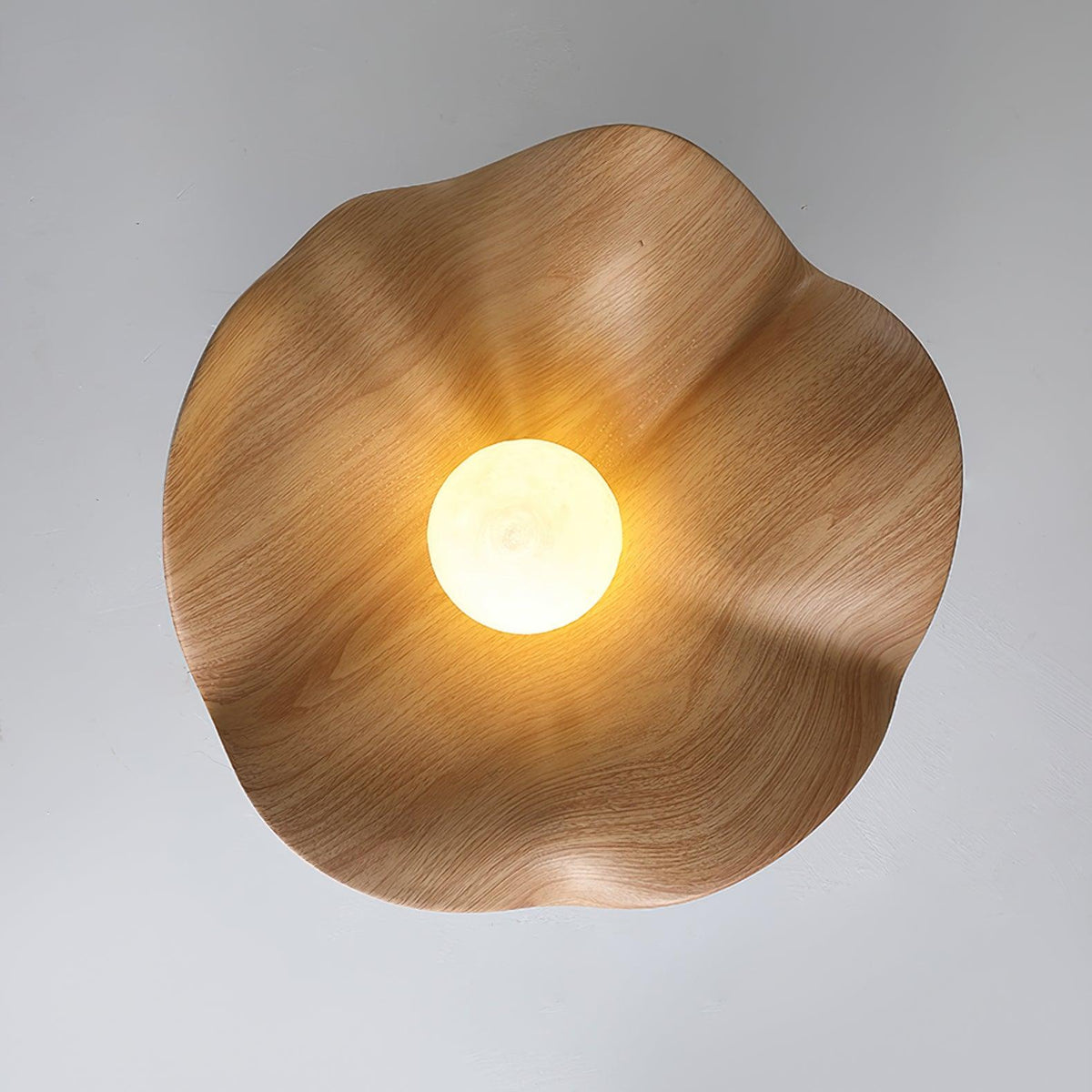 Belenor plafondlamp Lotus Leaf met witte afwerking en hout