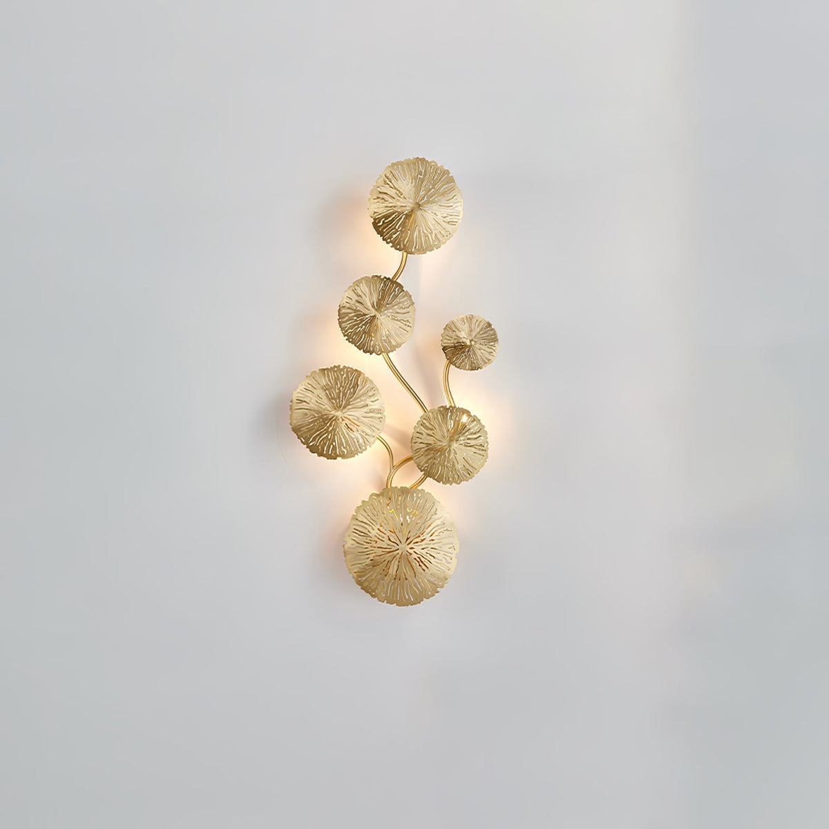 Rylso wandlamp Lotusbladeren messing